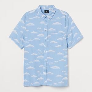 Rare Official H&M Men's The Simpsons TV  Series Cloud Design Resort Shirt